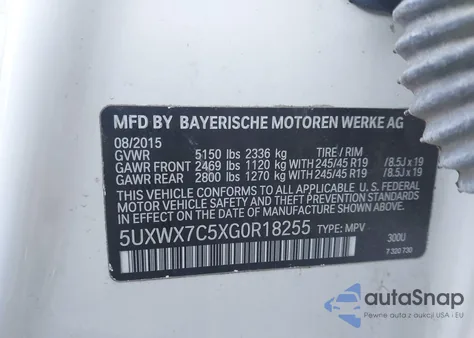 2016 BMW X3 xDrive35I из США, поврежденный, VIN 5UXWX7C5XG0R18255